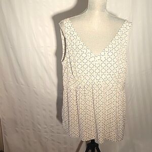 Loft Baby-Doll V-Neck, Sleeveless Top, Size: 12